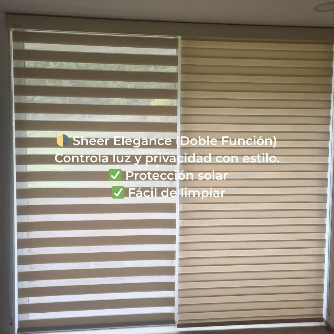 🌗 Sheer Elegance (Doble Función) Controla luz y privacidad con estilo. ✅ Protección solar ✅ Fácil de limpiar (1)